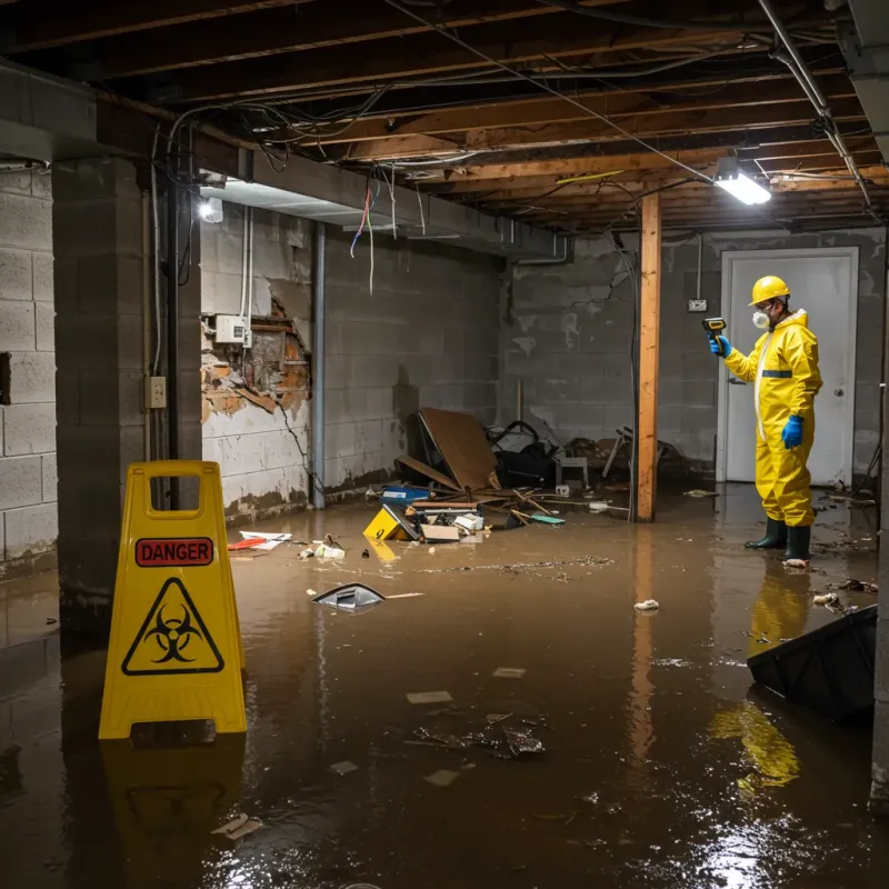 Flooded Basement Electrical Hazard in Plymouth County, MA Property