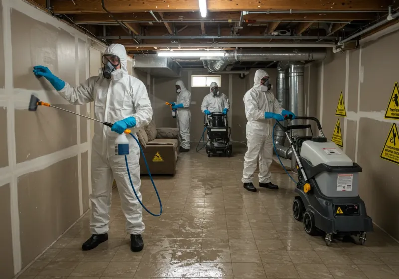 Basement Moisture Removal and Structural Drying process in Plymouth County, MA